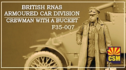 WWI British RNAS Armoured Car Division Crewman with a bucket