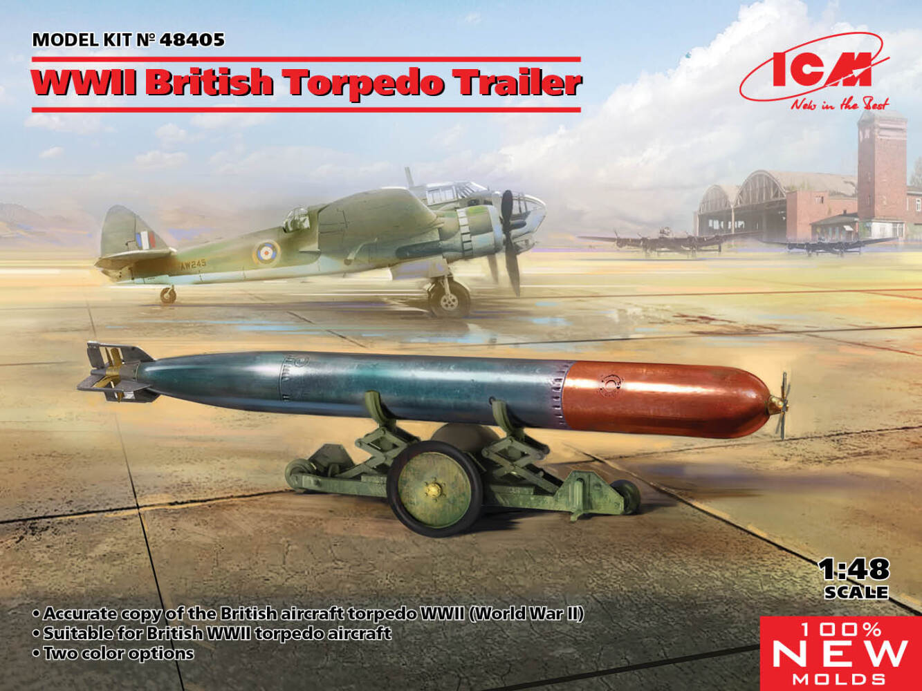 WWII British Torpedo & Trailer