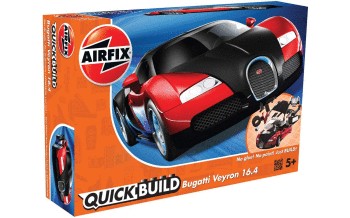 QUICK BUILD Bugatti Veyron Black & Red - Models And Hobbies 4U