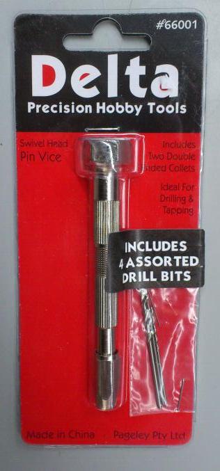 Pin Vice with 4 Drill Bits