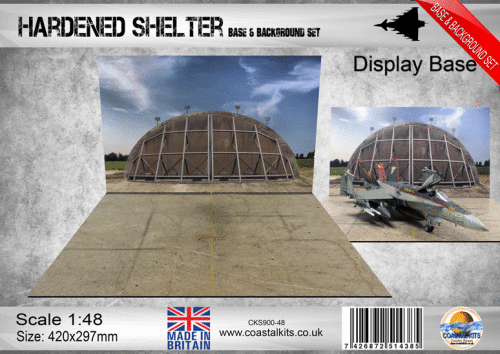 1:48 Scale Hardened Aircraft Shelter Base & Background Set