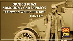WWI British RNAS Armoured Car Division Crewman with a bucket