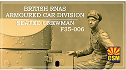 WWI British RNAS Armoured Car Division seated crewman