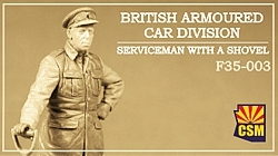 WWI British Armoured Car Division Serviceman with a shovel