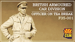 WWI British Armoured Car Division Officer on Tea Break