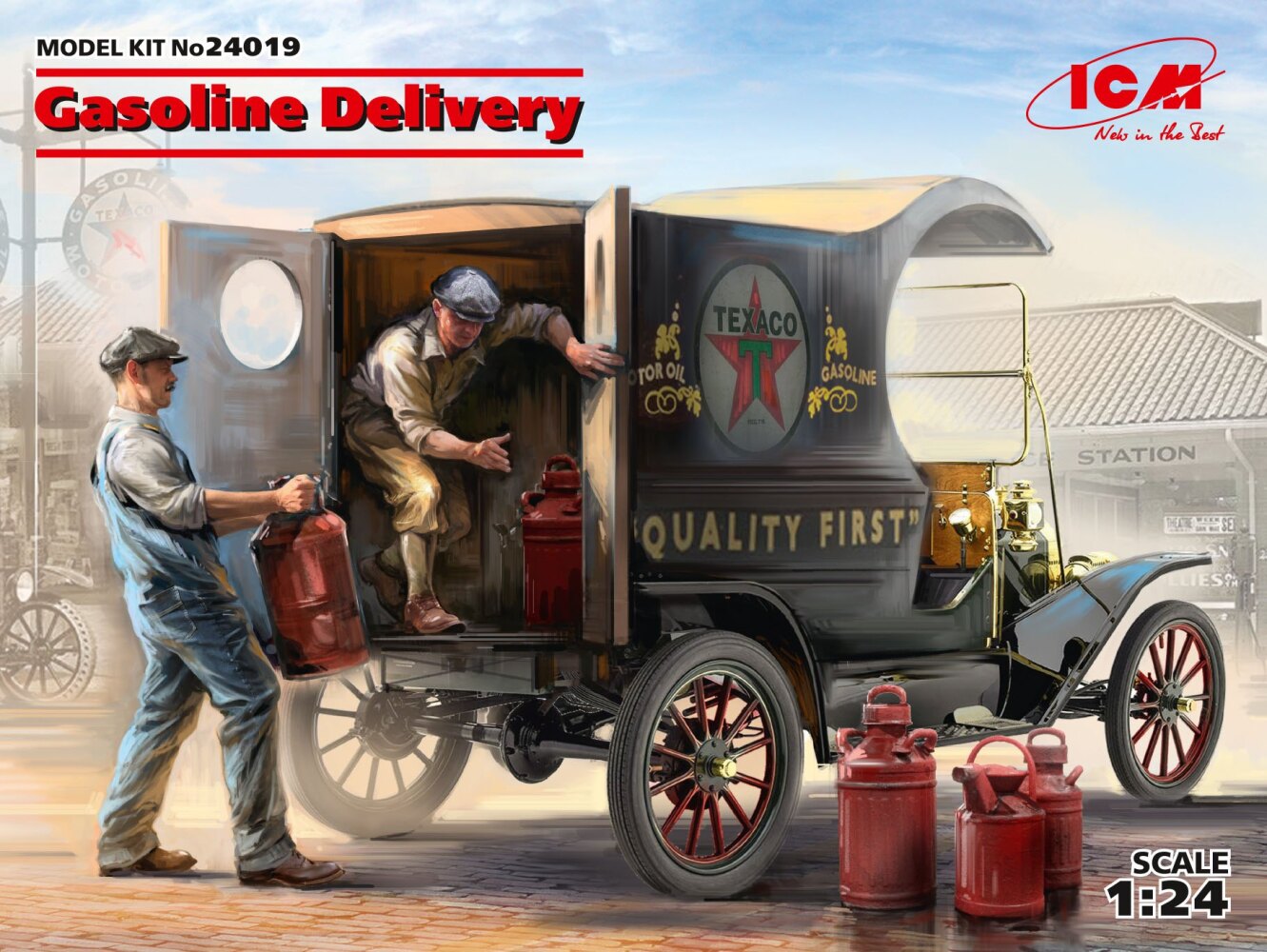 Gasoline Delivery, Model T 1912 Delivery Car with American Gasoline Loaders