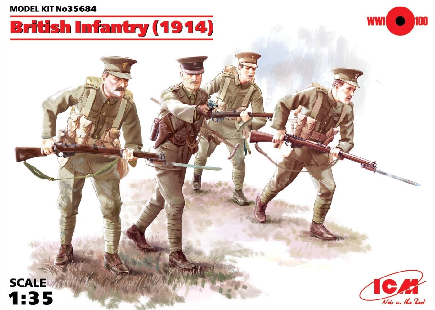 WWI British Infantry (1914), (4 figures)