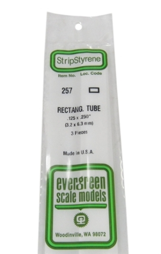 257 0.125 x 0.25" Rectangular tube 3 per pack
