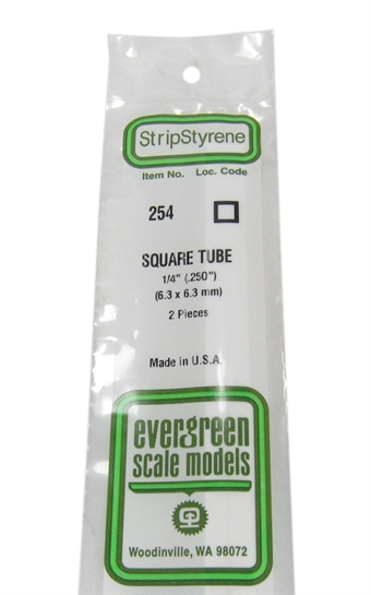 254 1/4" Square tube - pack of two