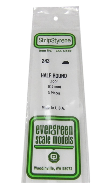 3 Evergreen Styrene Plastic 275 I Beam 0.156" 4.0mm 