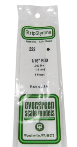222 1/16 0.062" Rod 8 per pack