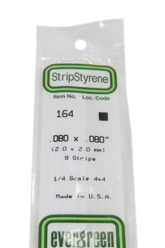 164 0.080 x 0.080 square section 9 per pack