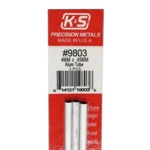 Round Aluminium Tube 4mmx300mm, pack of 3