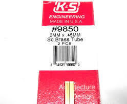 BRASS SQUARE TUBE 2X300MM 2PCS