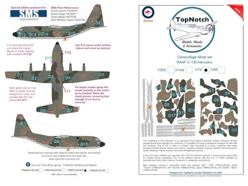 RAAF C-130H HERCULES VINYL MASK SET