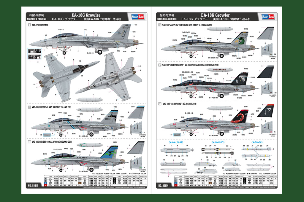 Hobby Boss 1/48 Boeing EA18G Growler Model Kit Models & Hobbies 4 U