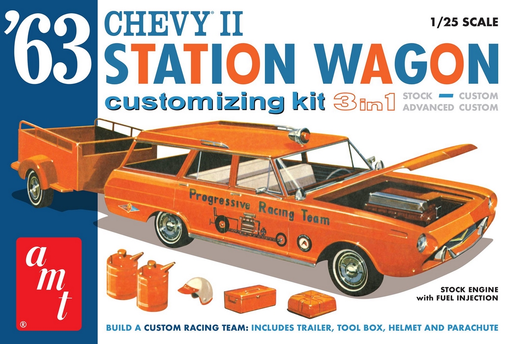 1963 CHEVY II STATION WAGON W/TRAILER