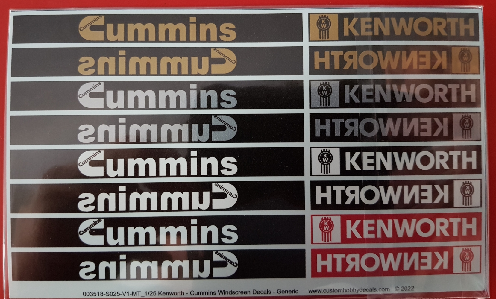 Kenworth - Cummins Windscreen Decals