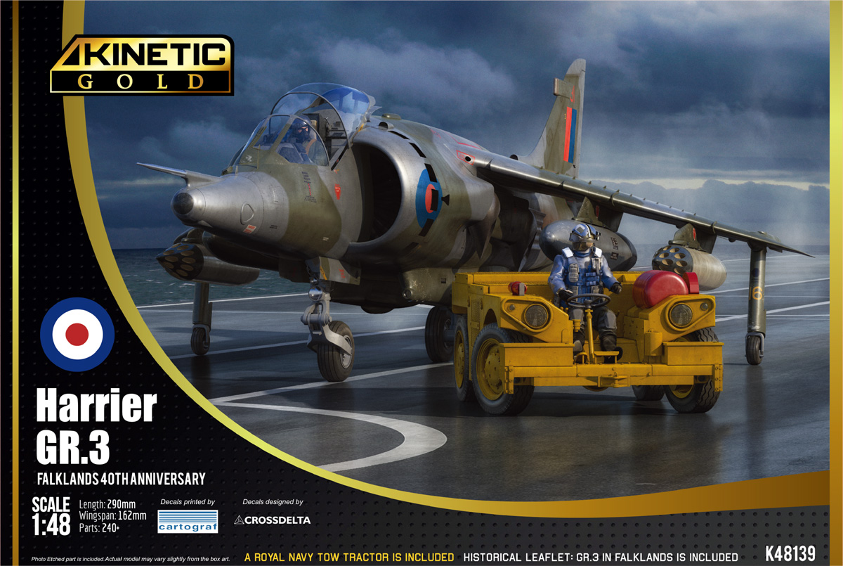 Harrier GR.3 Falklands 40th Anniversary w tow tractor