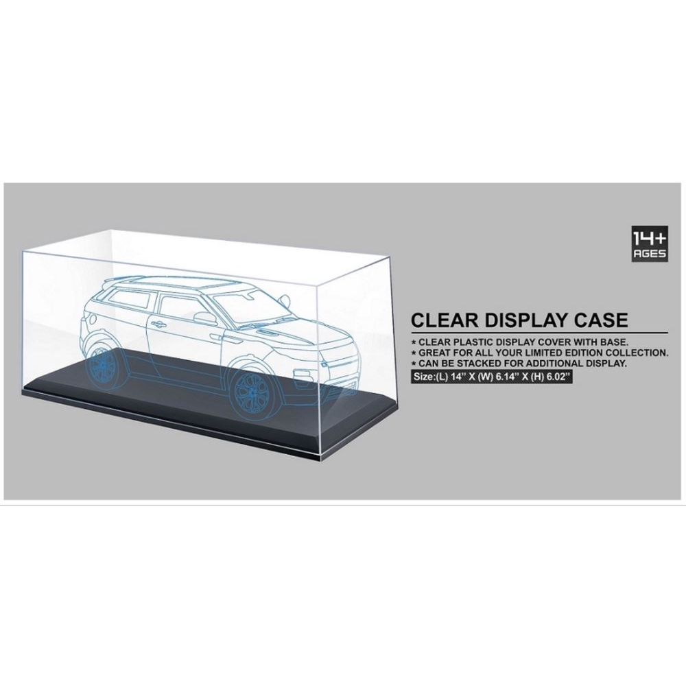 Clear Display Case with Black Base(L) 35.5cm x (W) 15.6cm x (H) 15.3cm