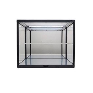 Black Mirrored Back and Base Display Case 2 Layers LED