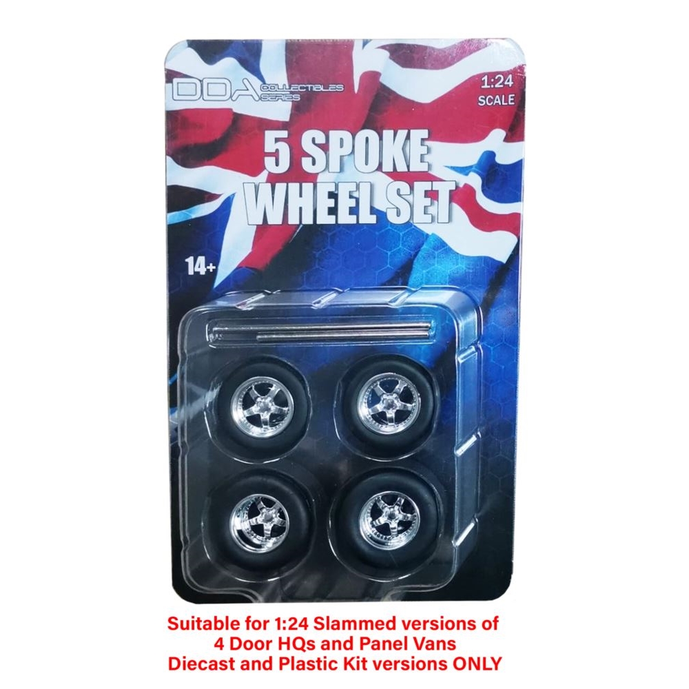 5 Spoke Chrome Wheels w/Tyres & Axles 