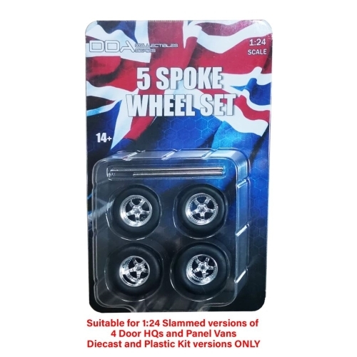 5 Spoke Chrome Wheels w/Tyres & Axles