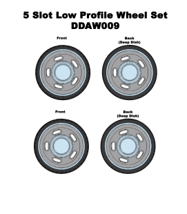 5 Slot Low Profile Wheels w/Tyres & Axles